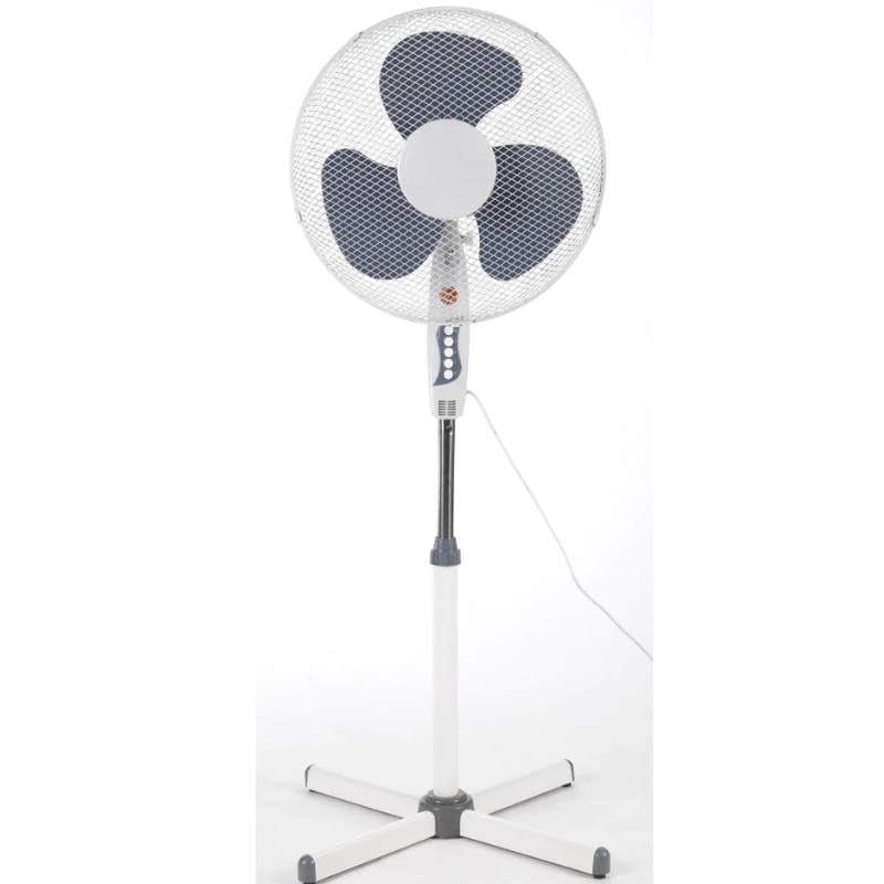 Ventilator NEO FA-F44, 40 W, 40 cm, 3 viteze, Oscilatie, Inaltime si unghi reglabile, Alb