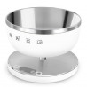 Cantar de bucatarie Smeg Collezione KSC01WHMWW, Pana la 5 kg/5 l, funcție TARA, Afisaj LED, Baza antiderapanta, Baterie reincarcabila, Alb mat