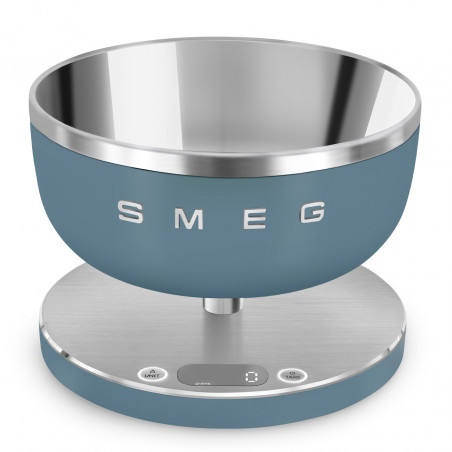Smeg Collezione KSC01SBMWW Kitchen Scale, Up to 5 kg/5 L, TARE, LED Display, Non-Slip Base, Battery Life Up to 36 Hours, Stormy Blue