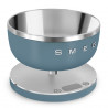 Smeg Collezione KSC01SBMWW Kitchen Scale, Up to 5 kg/5 L, TARE, LED Display, Non-Slip Base, Battery Life Up to 36 Hours, Stormy Blue