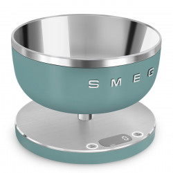 Кухненска везна Smeg Collezione KSC01EGMWW, До 5 кг/5 л, ТАРА, LED дисплей, Противоплъзгаща се основа, Автономия до 36 часа, Изумрудено зелен