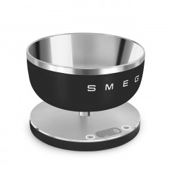 Smeg Collezione KSC01BLMWW Kitchen Scale, Up to 5 kg/5 L, TARE, LED Display, Non-Slip Base, Battery Life Up to 36 Hours, Matte Black