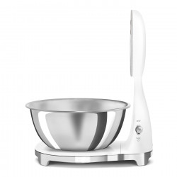 Smeg KSF01WHWW Kitchen Scale, Analog and Digital Display, Up to 5 kg/5 L, TARE, LED Display, Non-Slip Base, Battery Life Up to 36 Hours, Matte White