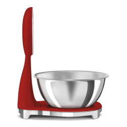 Кухненска везна Smeg KSF01RDWW, Аналогов и дигитален дисплей, До 5 кг/5 л, ТАРА, LED дисплей, Противоплъзгаща се основа, Автономия до 36 часа, Червен