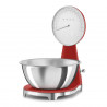 Cântar de bucătărie Smeg KSF01RDWW, afișaj analogic și digital, până la 5 kg/5 l, funcție TARA, afișaj LED, bază antiderapantă, autonomie de până la 36 de ore, roșu