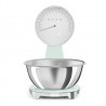 Кухненска везна Smeg KSF01PGWW, Аналогов и дигитален дисплей, До 5 кг/5 л, ТАРА, LED дисплей, Противоплъзгаща се основа, Автономия до 36 часа, Пастелно зелен