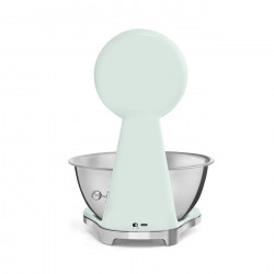 Smeg KSF01PGWW Kitchen Scale, Analog and Digital Display, Up to 5 kg/5 L, TARE, LED Display, Non-Slip Base, Battery Life Up to 36 Hours, Pastel Green