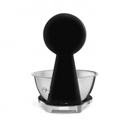 Cântar de bucătărie Smeg KSF01BLWW, afișaj analogic și digital, până la 5 kg/5 l, funcție TARE, afișaj LED, bază antiderapantă, autonomie de până la 36 de ore, negru