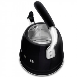 Smeg CKLW2001BL sípoló vízforraló, 2,3 l, indukciós, hőálló fogantyú, fekete
