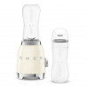 Blender Smeg PBF01CREU, 300 W, 2 x 600 ml, 20 000–24 000 rpm, bază antiderapantă, fără BPA, oțel inoxidabil, crem