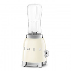 Blender Smeg PBF01CREU, 300 W, 2 x 600 ml, 20 000–24 000 rpm, bază antiderapantă, fără BPA, oțel inoxidabil, crem