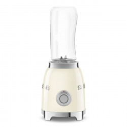 Blender Smeg PBF01CREU, 300 W, 2 x 600 ml, 20 000–24 000 rpm, bază antiderapantă, fără BPA, oțel inoxidabil, crem