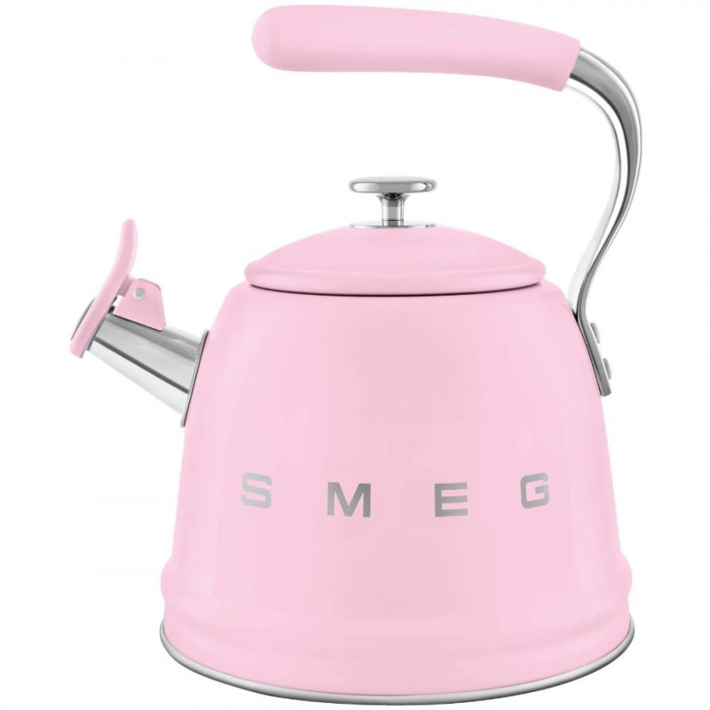 Smeg WKF01PK sípoló vízforraló, 2,3 l, indukciós, hőálló fogantyú, acél, rózsaszín