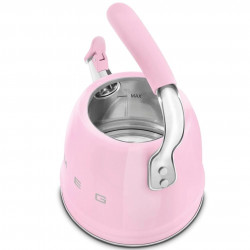 Ceainic cu fluier Smeg WKF01PK, 2,3 l, Inducție, Mâner care nu se încălzește, Oțel, Roz