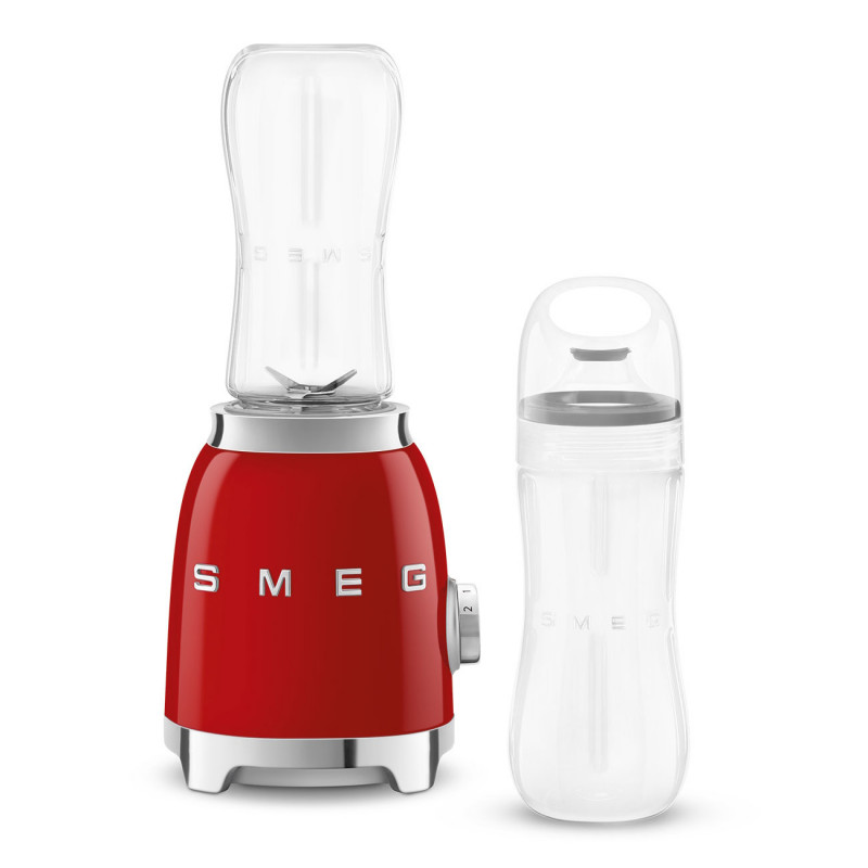 Блендер Smeg PBF01RDEU, 300W, 2x 600 мл, 20000-24000 об/мин, Противоплъзгаща основа, Без BPA, Неръждаема стомана, Червен
