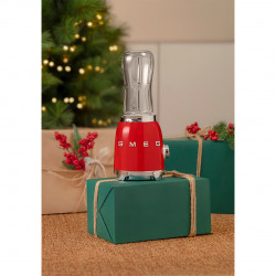 Blender Smeg PBF01RDEU, 300 W, 2 x 600 ml, 20 000–24 000 rpm, bază antiderapantă, fără BPA, oțel inoxidabil, roșu