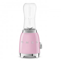 Blender Smeg PBF01PKEU, 300 W, 2 x 600 ml, 20 000–24 000 rpm, bază antiderapantă, fără BPA, oțel inoxidabil, roz