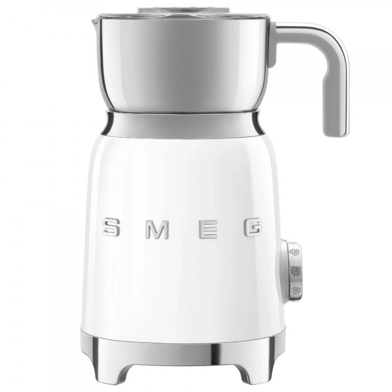 Συσκευή αφρισμού γάλακτος Smeg MFF11WHEU, 500 W, 600 ml, 8 προγράμματα, Αφαιρούμενη κανάτα, Αυτόματη απενεργοποίηση, Λευκό