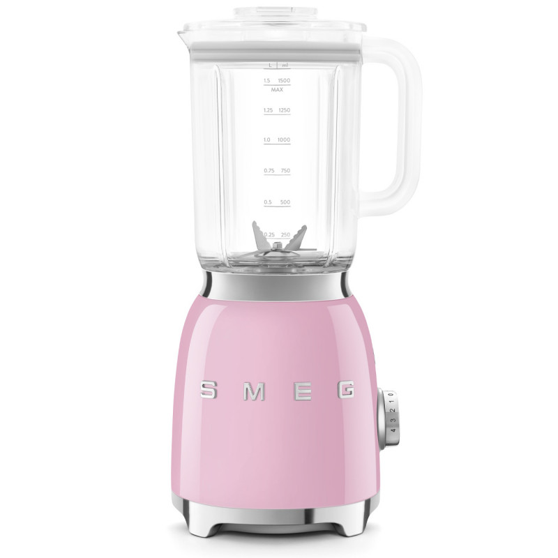 Blender Smeg BLF03PKEU, 800 W, 1,5 l, 18 000 rpm, 4 programe, 4 viteze + funcție „Puls”, oțel inoxidabil, roz