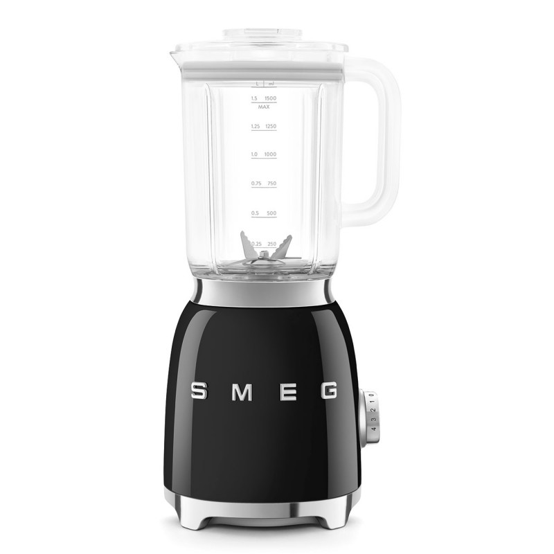 Blender Smeg BLF03BLEU, 800 W, 1,5 l, 18 000 rpm, 4 programe, 4 viteze + funcție „Puls”, oțel inoxidabil, negru