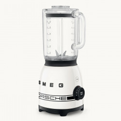 Блендер Smeg Porsche BLF03PCWEU, 800W, 1.5 л, 18000 об/мин, 4 програми, 4 скорости + Пулс, Неръждаема стомана, Бял