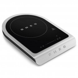 Преносим индукционен котлон Smeg PIC01BLMEU, 2100 W, Керамично стъкло, Таймер, LED дисплей, Черен мат