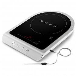 Преносим индукционен котлон Smeg PIC01WHMEU, 2100 W, Керамично стъкло, Таймер, LED дисплей, Бял мат
