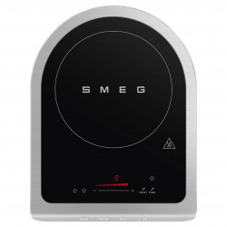 Преносим индукционен котлон Smeg PIC01WHMEU, 2100 W, Керамично стъкло, Таймер, LED дисплей, Бял мат