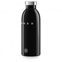SMEG Clima 50's Style WBF01BL Insulated Bottle, 500 ml, Airtight Seal, Double-Walled, 18/8 Stainless Steel, Black