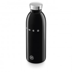 SMEG Clima 50's Style WBF01BL Insulated Bottle, 500 ml, Airtight Seal, Double-Walled, 18/8 Stainless Steel, Black