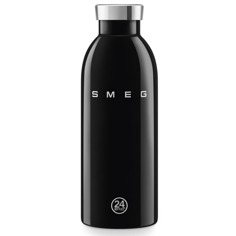 Термо бутилка SMEG Clima 50's Style WBF01BL, 500 мл, Херметично затваряне, Двустенна, Неръждаема стомана 18/8, Черен
