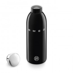 Sticlă termică SMEG Clima 50's Style WBF01BL, 500 ml, închidere ermetică, cu pereți dubli, oțel inoxidabil 18/8, negru
