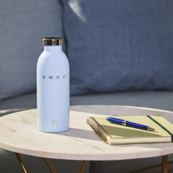 Θερμός SMEG Clima 50's Style WBF01PB, 500 ml, Ερμητικό κλείσιμο, Διπλοτοιχωτός, Ανοξείδωτο ατσάλι 18/8, Μπλε