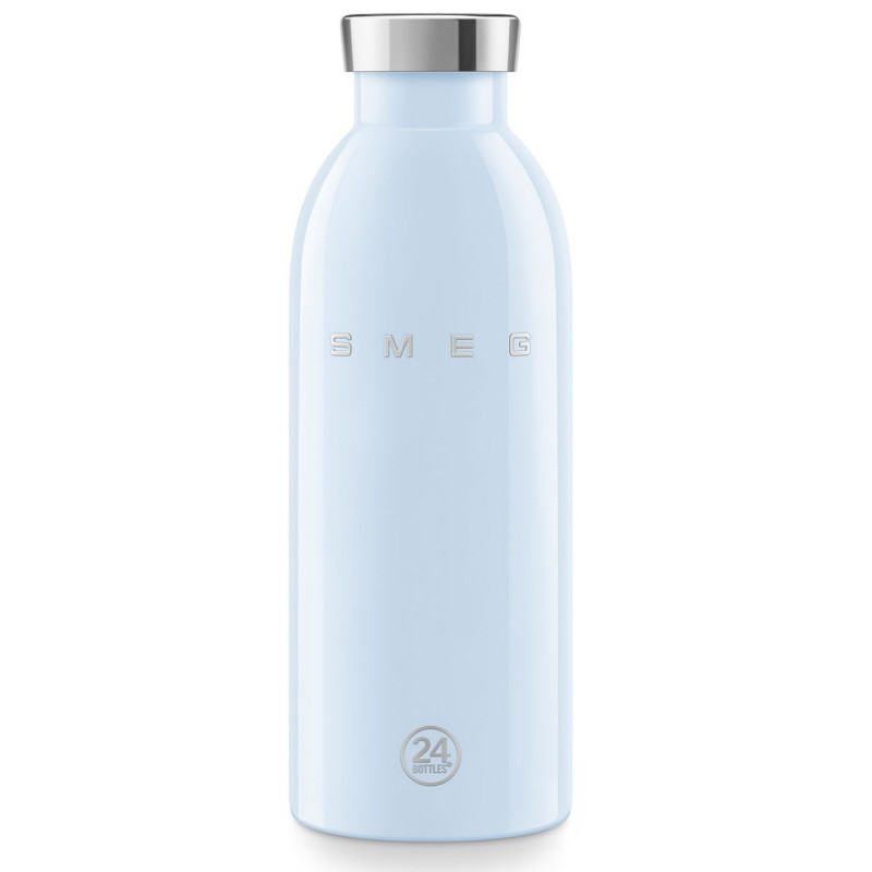 Sticlă termică SMEG Clima 50's Style WBF01PB, 500 ml, închidere ermetică, cu pereți dubli, oțel inoxidabil 18/8, albastră