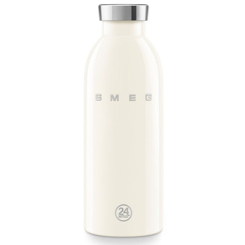 SMEG Clima 50's Style WBF01CR Insulated Bottle, 500 ml, Airtight Seal, Double-Walled, 18/8 Stainless Steel, Cream