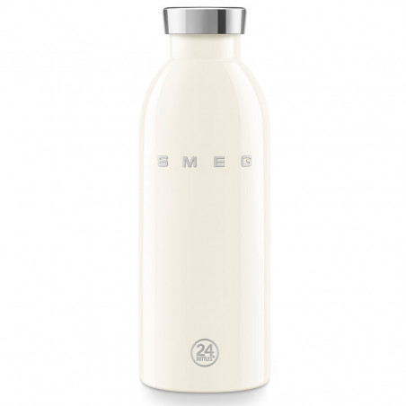 SMEG Clima 50's Style WBF01CR Insulated Bottle, 500 ml, Airtight Seal, Double-Walled, 18/8 Stainless Steel, Cream