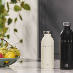 SMEG Clima 50's Style WBF01CR Insulated Bottle, 500 ml, Airtight Seal, Double-Walled, 18/8 Stainless Steel, Cream