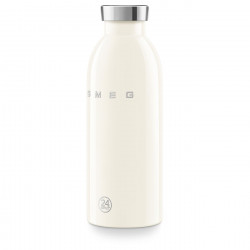SMEG Clima 50's Style WBF01CR Insulated Bottle, 500 ml, Airtight Seal, Double-Walled, 18/8 Stainless Steel, Cream