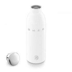 SMEG Clima 50's Style WBF01WH Insulated Bottle, 500 ml, Airtight Seal, Double-Walled, 18/8 Stainless Steel, White