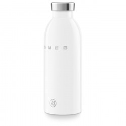 SMEG Clima 50's Style WBF01WH Insulated Bottle, 500 ml, Airtight Seal, Double-Walled, 18/8 Stainless Steel, White