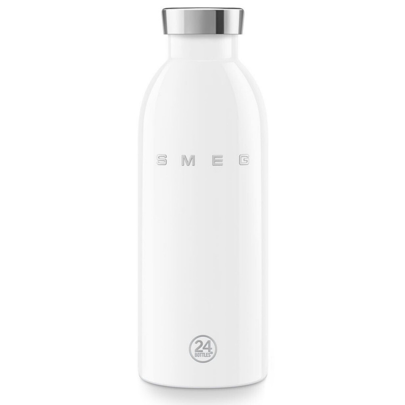 SMEG Clima 50's Style WBF01WH Insulated Bottle, 500 ml, Airtight Seal, Double-Walled, 18/8 Stainless Steel, White