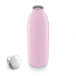 Термо бутилка SMEG Clima 50's Style WBF01PK, 500 мл, Херметично затваряне, Двустенна, Неръждаема стомана 18/8, Розов