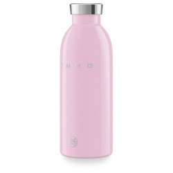 Θερμός SMEG Clima 50's Style WBF01PK, 500 ml, Αεροστεγές κλείσιμο, Διπλό τοίχωμα, Ανοξείδωτο ατσάλι 18/8, Ροζ