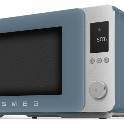 SMEG Collezione MOC02SBMEU Combination Microwave Oven with Hot Air Function, 900W, 27 L, 25 Programs, Soft-Close, Custom Settings, Blue