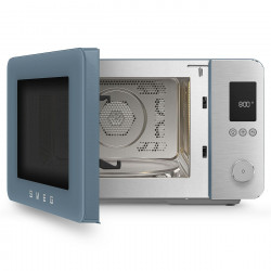 SMEG Collezione MOC02SBMEU Combination Microwave Oven with Hot Air Function, 900W, 27 L, 25 Programs, Soft-Close, Custom Settings, Blue