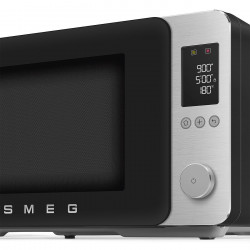 SMEG Collezione MOC02BLMEU Combination Microwave Oven with Hot Air Function, 900W, 27 L, 25 Programs, Soft-Close Door, Custom Settings, Matte Black