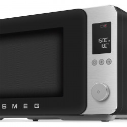Cuptor cu microunde combinat cu aer cald SMEG Collezione MOC02BLMEU, 900 W, 27 l, 25 de programe, închidere lină, setări personalizate, negru mat