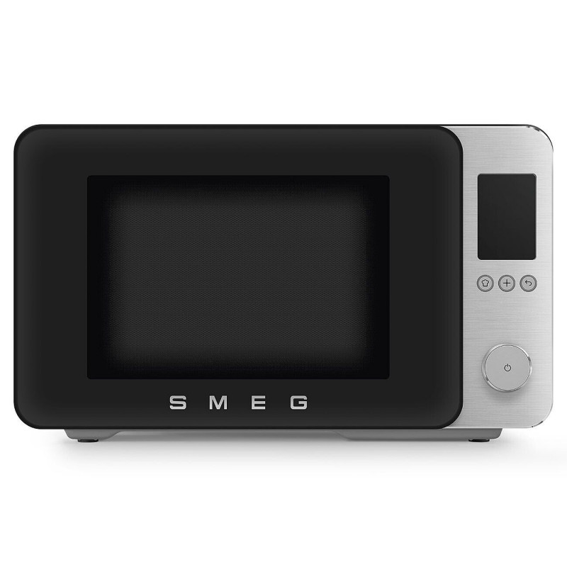 SMEG Collezione MOC02BLMEU Combination Microwave Oven with Hot Air Function, 900W, 27 L, 25 Programs, Soft-Close Door, Custom Settings, Matte Black