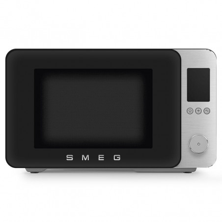 Комбинирана микровълнова фурна с горещ въздух SMEG Collezione MOC02BLMEU, 900W, 27 л, 25 програми, Плавно затваряне, Индивидуални настройки, Черен мат