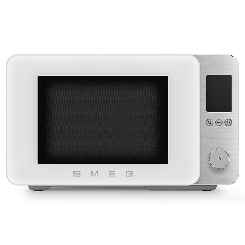 Комбинирана микровълнова фурна с горещ въздух SMEG Collezione MOC02WHMEU, 900W, 27 л, 25 програми, Плавно затваряне, Индивидуални настройки, Бял мат
